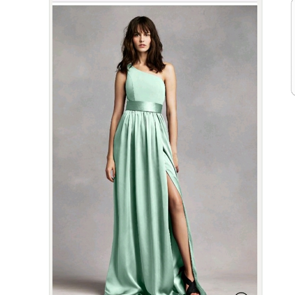 Vera Wang  'Mint' One Shoulder Bridemaids Dress.